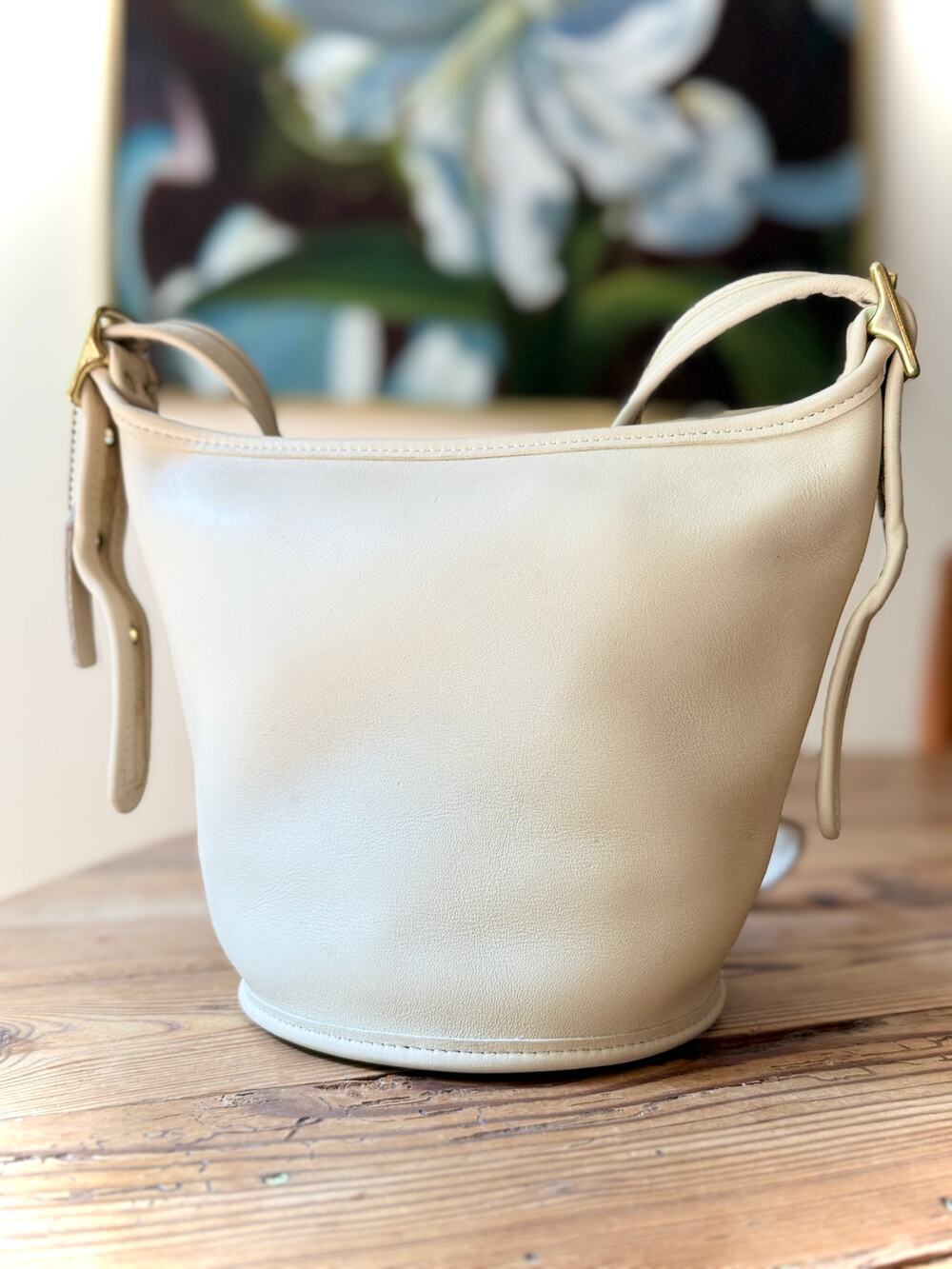 Vintage Coach Bone Leather Maggie Duffle Bag Style 9019 USA Made Excellent=x=
